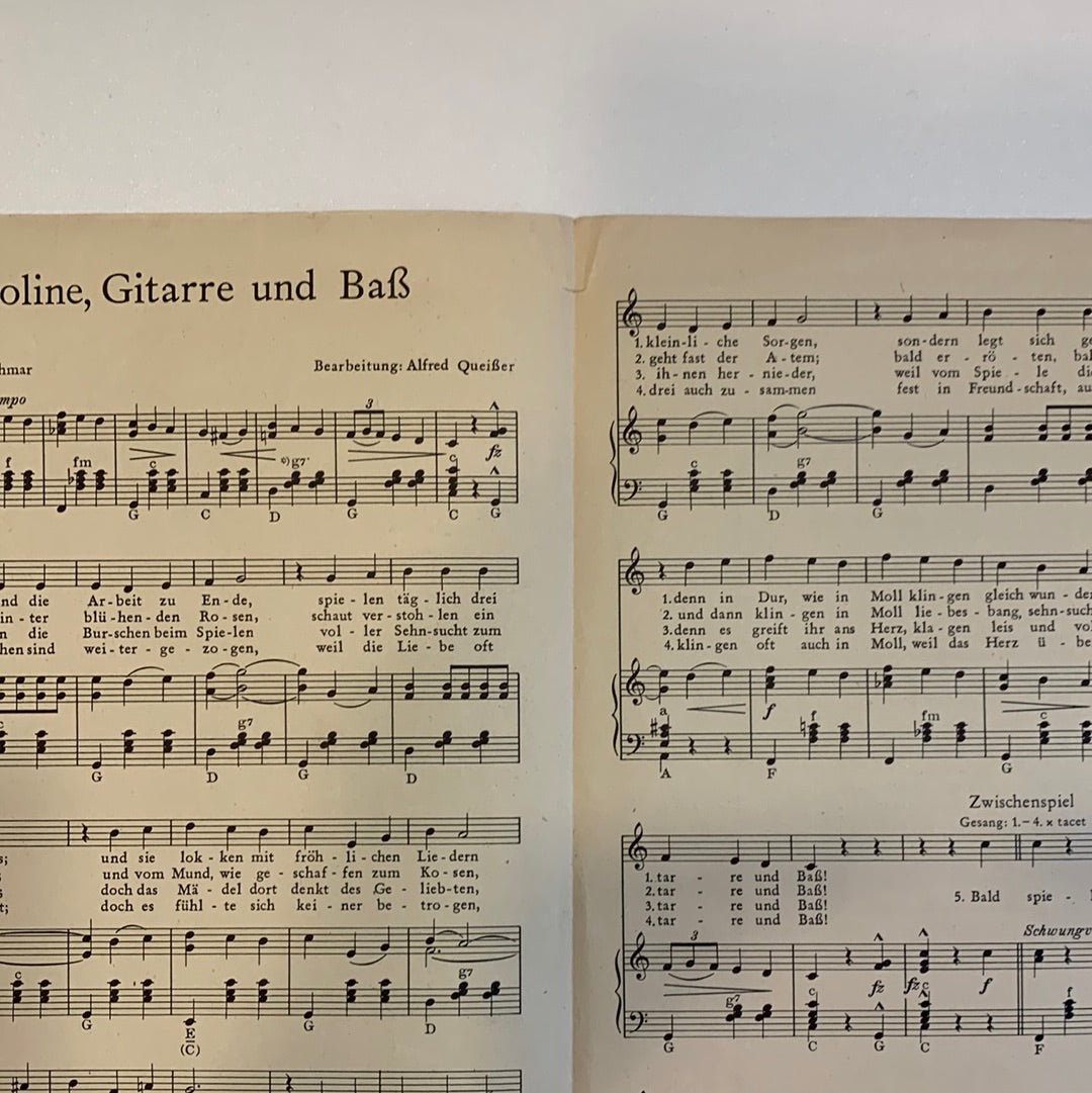 Mandoline, Gitarre und Baß