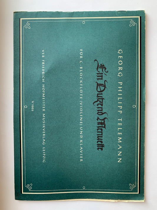 Ein Dutzend Menuette - für C-Blockflöte (Violine) und Klavier von Georg Philipp Telemann