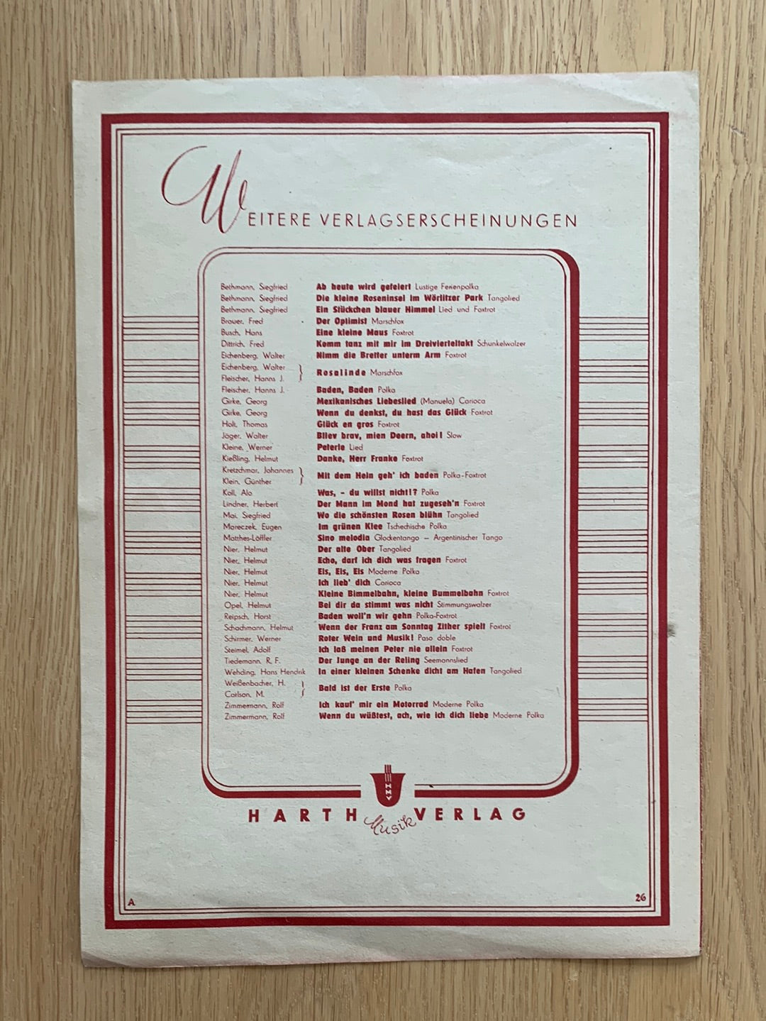 Wo die schönsten Rosen blüh'n (Akkordeon)